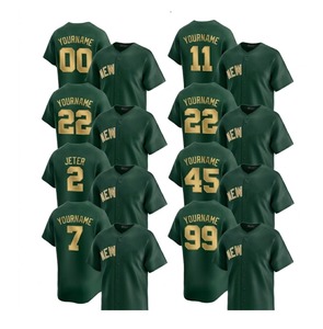 Camiseta de Béisbol de México para Hombre, Verde Marino, Estampada, Cuello en V, Manga Corta, Cierre de Botones, Transpirable, de Poliéster, Ropa Deportiva de Equipo - Product Image 5