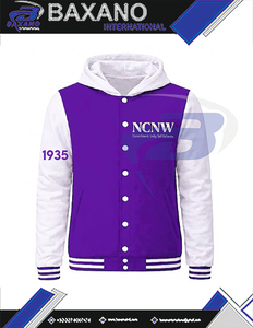 NCNW Sorority Purple Varsity <b>Jacket</b> Stylish Regular Stand Embroidered Logo Letterman Baseball Varsity Cropped <b>Jacket</b> Streetwear - Product Image 4