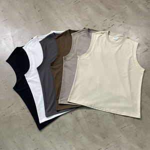 Camisetas Deportivas de Baloncesto con Cuello Redondo para Hombre, 190 Gramos, Chaleco de Gimnasio de Algodón, Unisex, Informal, para Fitness, Sin Mangas, Ropa Deportiva - Product Image 5