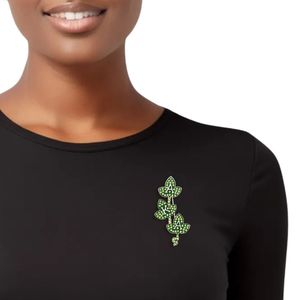 Broche Feuille de Lierre Vert Rose pour Femme, Épingle Florale en Cristal, Bijou de Mode, Broche Décorative, Accessoire Vestimentaire Élégant, Cadeau pour Fête - Product Image 6