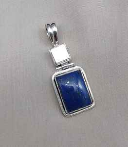 <b>Lapis</b> <b>Lazuli</b> Pearl <b>Pendant</b> 925 Sterling Silver Jewelry For Women Natural Gemstone Necklace Elegant Minimalist Gift - Product Image 5