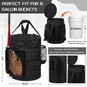 Bolsa de béisbol de gran capacidad para viaje con compartimentos separados para zapatos y pelota, correas de hombro ajustables - Product Image 3