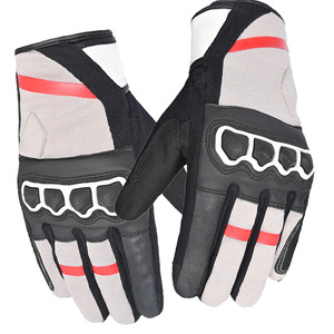 Gants de moto en cuir véritable avec rembourrage renforcé, compatibles avec les écrans tactiles, imperméables, pour sports de plein air, Alpha Racing, nouvelle tendance - Product Image 1