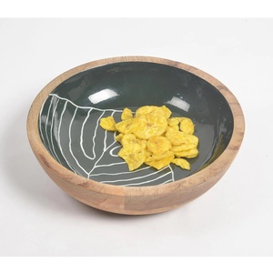 Bol en bois massif décoratif très vendu, finition émaillée, pour la maison, l'hôtel, le restaurant, bols à soupe en bois - Product Image 1