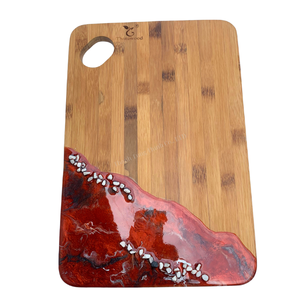 Planche à découper en bambou Thaiwood rectangulaire avec design vague océanique, poignée, passe au lave-vaisselle - Product Image 3