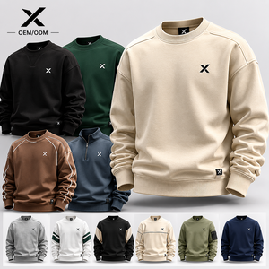 Sweat-shirt décontracté X Sports City pour homme, coupe slim, en mélange coton-polyester de qualité supérieure, couleurs unies, collection hiver, style urbain, vente chaude - Product Image 1