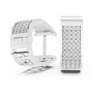 Pendientes de mujer de Plata de Ley 925 Lobe Luxe con diamantes CZ - Product Image 4