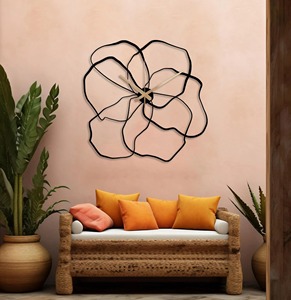 Decorative Flower <b>Wall</b> <b>Clock</b> Unique Floral <b>Design</b> <b>Clock</b> <b>Wall</b> Display Perfect for Living Room Bedroom and Hall From India - Product Image 3