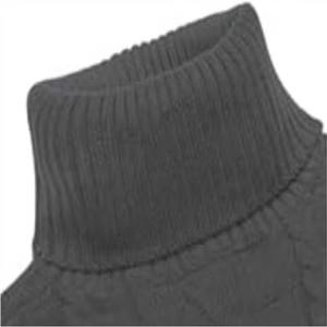 เสื้อสเวตเตอร์คอเต่าแขนยาวคุณภาพสูงสำหรับผู้ชาย ปักลายเรียบง่าย อุ่นสบายสำหรับฤดูหนาว ผลิตจากผ้าโพลีเอสเตอร์/คอตตอน - Product Image 3