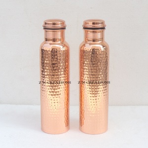 100% Pure Copper Hammered Water Bottle Beautiful Handcrafted Plastic <b>Drinkware</b> with Ayurveda Health Benefits - Product Image 1