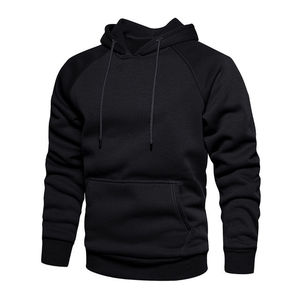 Sweat-shirts à capuche pour hommes grande taille, 100 % coton, mode décontractée, avec logo frontal, motif uni, doublés pour l'hiver – Vente en gros de haute qualité - Product Image 6