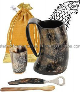 Tasse en corne de boeuf de buffle africain Vente en gros d'usine Tasses en corne faites à la main pour la maison et l'hôtel Fournisseur indien - Product Image 2