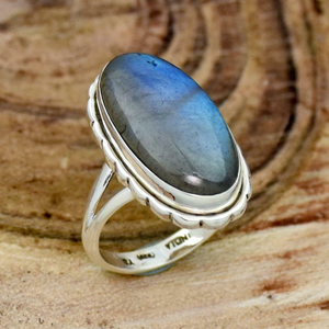 Long Oval <b>Labradorite</b> <b>Ring</b> 925 Sterling Silver Gemstone Jewelry Handmade <b>Ring</b> for Her - Product Image 1