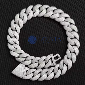 LOISTA Moissanite <b>Statement</b> <b>Necklace</b> 925 Silver Rhodium Plated Link Chain Round Brilliant Cut Party Jewelry Unisex Luxury - Product Image 4
