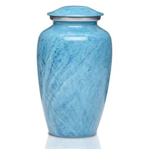 Shiny Blue Cremation Urn for Adult Human <b>Ashes</b> Solid Aluminium Funeral Memorial <b>Keepsake</b> <b>Ashes</b> Urn - Product Image 1