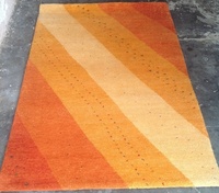 Moderner Ombre Blumen-Baumwollteppich Gewebter Orange-Gelb Farbverlauf Teppich Maßgefertigter Hochwertiger Waschbarer Gabbeh-Teppich mit Latex-Rückseite