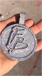 Colgante Personalizado de Fábrica para Hombre, con Incrustaciones de Moissanita VVS, Plata de Ley Chapada en Oro, Estilo Hip Hop, con Logotipo y Nombre Personalizados, Certificado GRA - Product Image 6