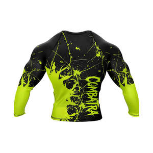 High Quality Adult Men's MMA Rash Guard Compression T-Shirt UPF50+ Full <b>Sleeve</b> Spandex/Polyester 260g Silk Screen Customized - Product Image 2
