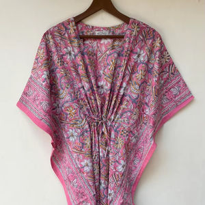 Vestido Kaftán Informal de Verano con Estampado Tropical, sin Mangas, de Algodón, con Estampado Digital, para Mujer, Ropa de Playa - Product Image 1