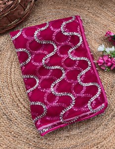 Sari de red con cuentas y perlas, Sari de red con diseño floral, Sari de red con elegancia de perlas, Sari de red con belleza de cuentas, Sari de red con cuentas elegantes - Product Image 2