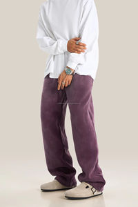 Pantalon de survêtement en toile pour homme, taille haute, coupe ample, jambe large, taille élastique, évasé, imperméable, anti-plis, vente chaude - Product Image 2