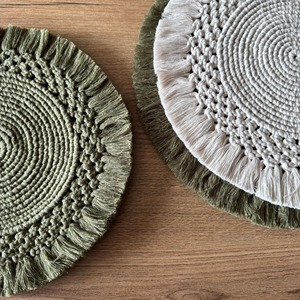Elegant Round Macrame Placemats for <b>Dinner</b> Plate Placement and <b>Table</b> Protection Use Decorative <b>Table</b> <b>Mats</b> Wholesale From India - Product Image 5