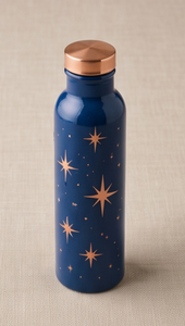 Botella de Agua de Cobre Esmaltada Artesanal al por Mayor, Diseño de Estrellas Celestiales, Estilo Ayurvédico, Antiderrames, Ecológica, para Gimnasio y Yoga - Product Image 5