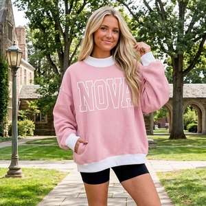 เสื้อสเวตเชิ้ตคอเต่าทรงโอเวอร์ไซส์สำหรับผู้หญิง พิมพ์ลาย Nova ปักลายตามสั่ง เป็นมิตรกับสิ่งแวดล้อม เหมาะสำหรับฤดูหนาว - Product Image 1