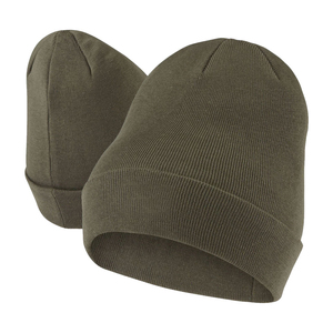 Bonnet d'hiver rayé double couche en gros, personnalisable avec étiquette de marque, bonnet thermique tricoté unisexe vierge pour broderie 2026 - Product Image 2