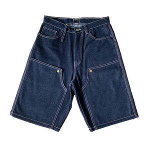 Nuevos shorts de mezclilla para hombre con doble rodilla y bolsillos grandes, bordado personalizado, de algodón, estilo oversize, a la moda, lavados. - Product Image 3