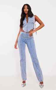 De reuniones de oficina a fiestas de fin de semana, estas prendas multiusos son esenciales para cada chica moderna y para mujeres. Tops de mezclilla. - Product Image 3