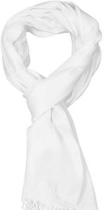 White silk Scarf Long Lightweight Solid Color Women's Daily Wear All Seasons Accessory - Product Image 1