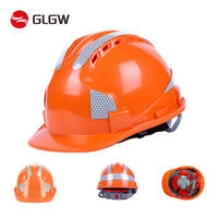 Vision nocturne de construction industrielle à bord ABS pour casque de sécurité de travailleur Cowboy Hardhats avec bandes réfléchissantes de ventilation