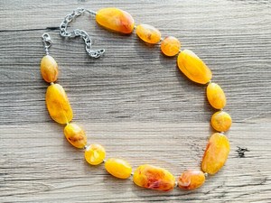 yellow <b>resin</b> necklace honey marble necklace handmade <b>resin</b> jewelry luxury bead necklace golden statement necklace <b>Resin</b> <b>craft</b> - Product Image 6