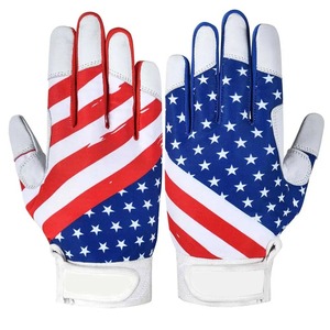 Vente directe usine – Gants de frappeur de baseball en cuir personnalisés de qualité supérieure, manchette courte pour droitier, fermeture auto-agrippante, antidérapants - Product Image 1