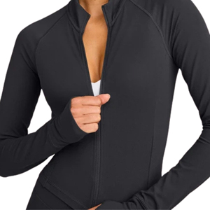 Premium Quality Lightweight Zipper Front Logo Jogging <b>Jacket</b> Women Regular Fit Anti-UV Breathable Quick Dry Outdoor Fitness <b>Yoga</b> - Product Image 5