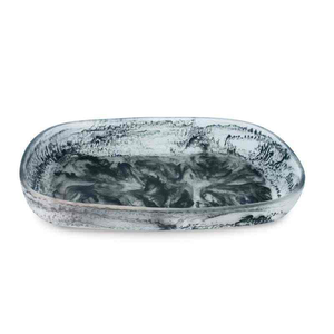 Hot Selling White Swirl Resin Vanity Bathroom Tray Decorative Resin Tray Sustainable Service Tray For Ramadan <b>Eid</b> - Product Image 4