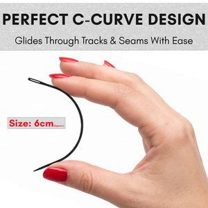 Wholesale Hair extension tool <b>C</b> Style Curved Hair Weaving Needles Set Stainless Steel Hook Needles for Hair Weft Extensions - Product Image 3