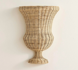 Natural Rattan Wall Vase Woven <b>Flower</b> Vase Rustic Farmhouse Style Decorative Vase Ideal For Home Decor <b>Display</b> Accent - Product Image 5