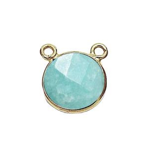 Colgante Redondo de Amazonita con Engaste de Mickey Mouse – Dije de Plata 925 Hecho a Mano para Venta al por Mayor - Product Image 1