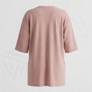 เสื้อยืดคอตตอนโอเวอร์ไซส์สำหรับผู้หญิง พิมพ์ลายโลโก้ด้วยความร้อนตามสั่ง สตรีทแวร์ แบรนด์ดัง สีสันปรับแต่งได้ ชุดลำลองฤดูร้อน - Product Image 2