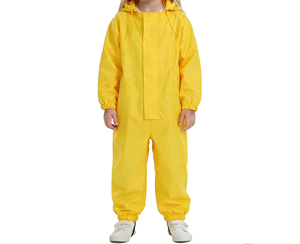 Yellow Full Body Waterproof one piece auto racing Rain Suit Unisex Children Polyester All Seasons Wear - Product Image 3