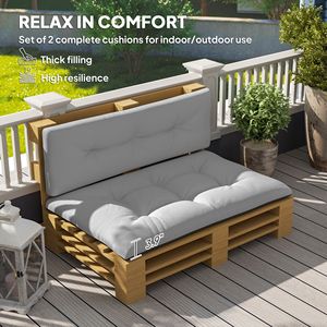 Cojines Grises Claros de 2 Plazas para Jardín o Patio, 3.9 Pulgadas de Grosor, Diseño Acolchado, Ideales para Uso en Patio y Jardín - Product Image 4