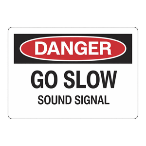 Panneau de sécurité en aluminium Brady Danger Go Slow Sound pour les zones industrielles intérieures et extérieures - Product Image 1