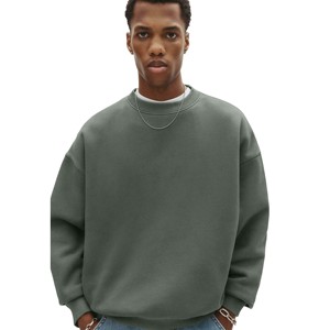 Sweat-shirt à col rond en molleton de coton délavé à l'acide, design personnalisé, décontracté, écologique, respirant, pour homme, automne - Product Image 4
