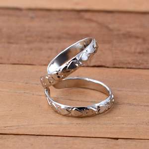 925 Sterling Silver <b>Adjustable</b> Heart Pattern Double Row Finger Splint <b>Ring</b> Orthopedic Swan Neck & Boutonniere Deformity Support - Product Image 2