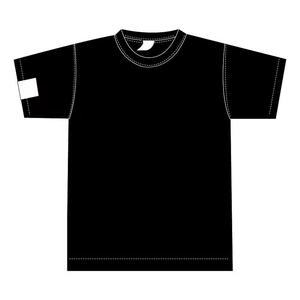 เสื้อยืดแขนสั้นสีดำทรงโอเวอร์ไซส์สำหรับผู้ชาย คอกลม ผ้าเจอร์ซีย์คอตตอนสีพื้นลำลอง ความยาวปกติ - Product Image 3