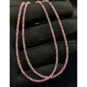 ลูกปัดเพชรเหลี่ยมสีชมพูธรรมชาติ ขนาด 1.9-2.9 มม. ชุบเงิน สไตล์พังก์ สำหรับผู้หญิง สวมใส่ได้ทุกวัน เหมาะสำหรับสร้อยคอเพชรแบบพิเศษ - Product Image 3