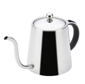 Nouvelle conception de théière à café arabe en métal plaqué argent avec poignée noire, Dallah faite à la main pour la maison, la cuisine et la table - Product Image 1