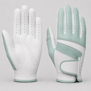 Gants de golf en cuir véritable blanc menthe respirants antidérapants avec fermeture auto-agrippante unisexe pour le sport - Product Image 6